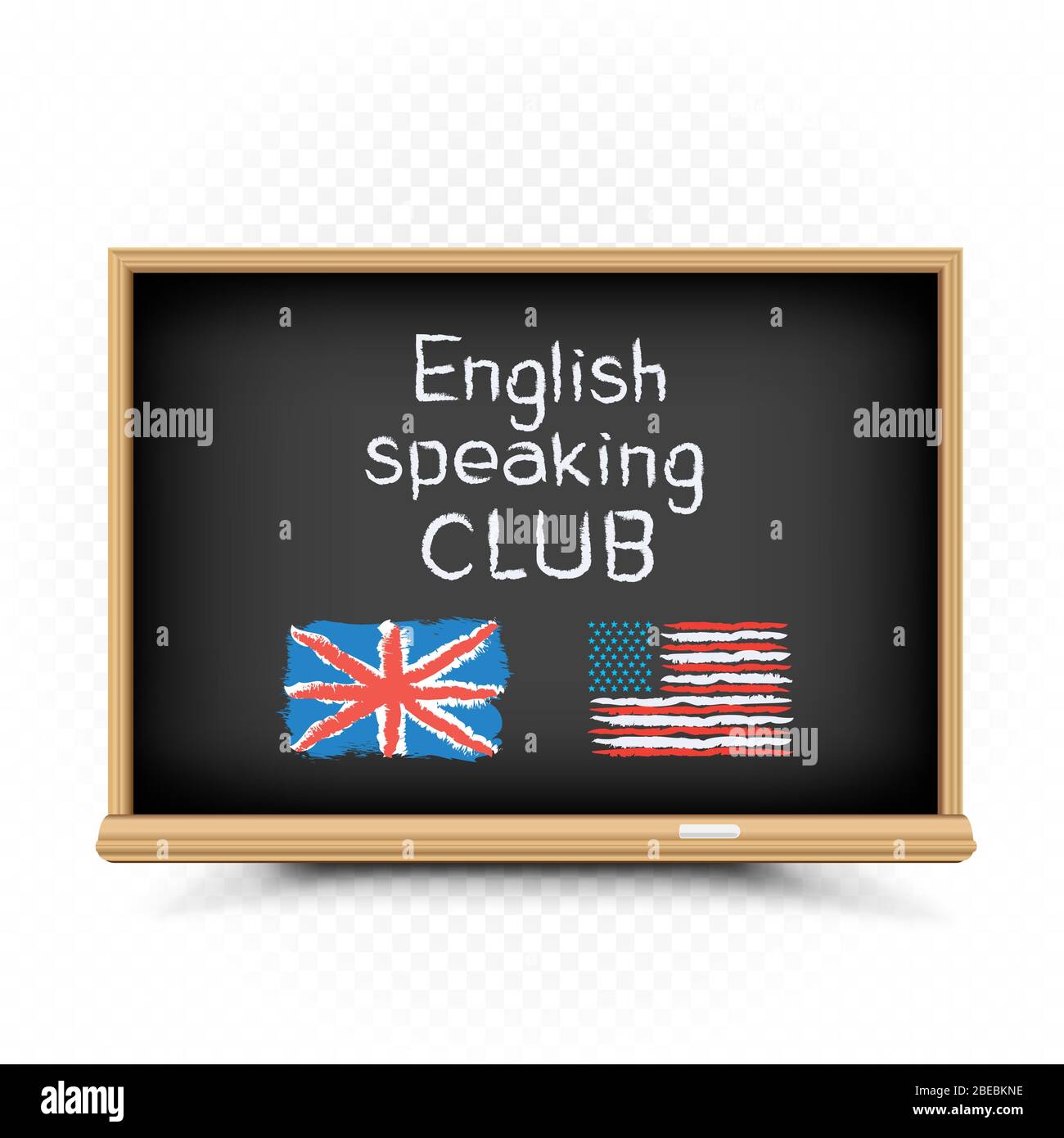 Il testo del club parla inglese e viene sorteggio sulla lavagna Illustrazione Vettoriale