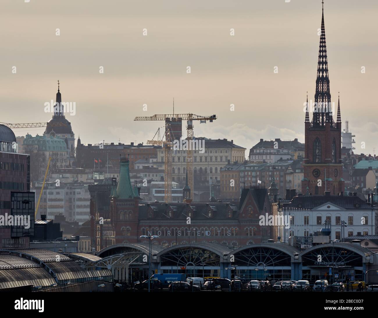 Vista invernale di mattina su Stoccolma da Barnhusbron, in Svezia Foto Stock