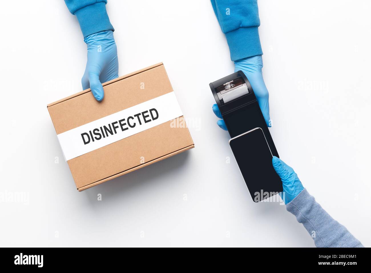 Shopping online e consegna rapida di sicurezza, pay pass Foto Stock