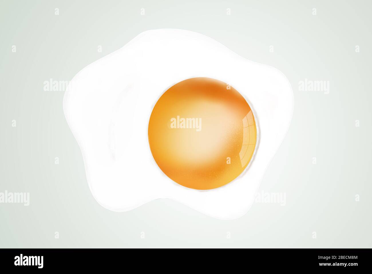 Uovo fritto isolato su sfondo bianco. Icona piatto di uovo fritto. Illustrazione Foto Stock