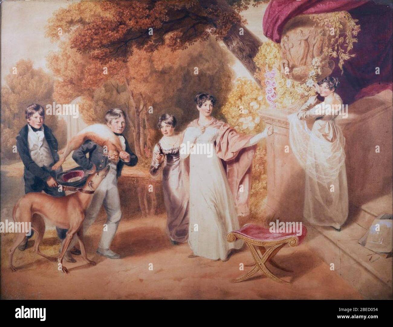 Ritratto di famiglia di Thomas Heaphy (moglie e figli di Richard Bingham). Foto Stock