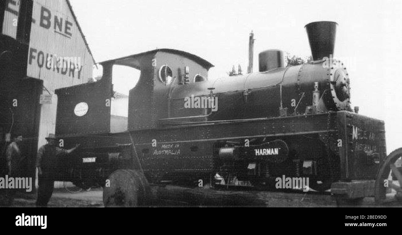 Harman, locomotiva a ingranaggi costruita per la Commissione forestale di Stato di Victoria nel 1927. Foto Stock