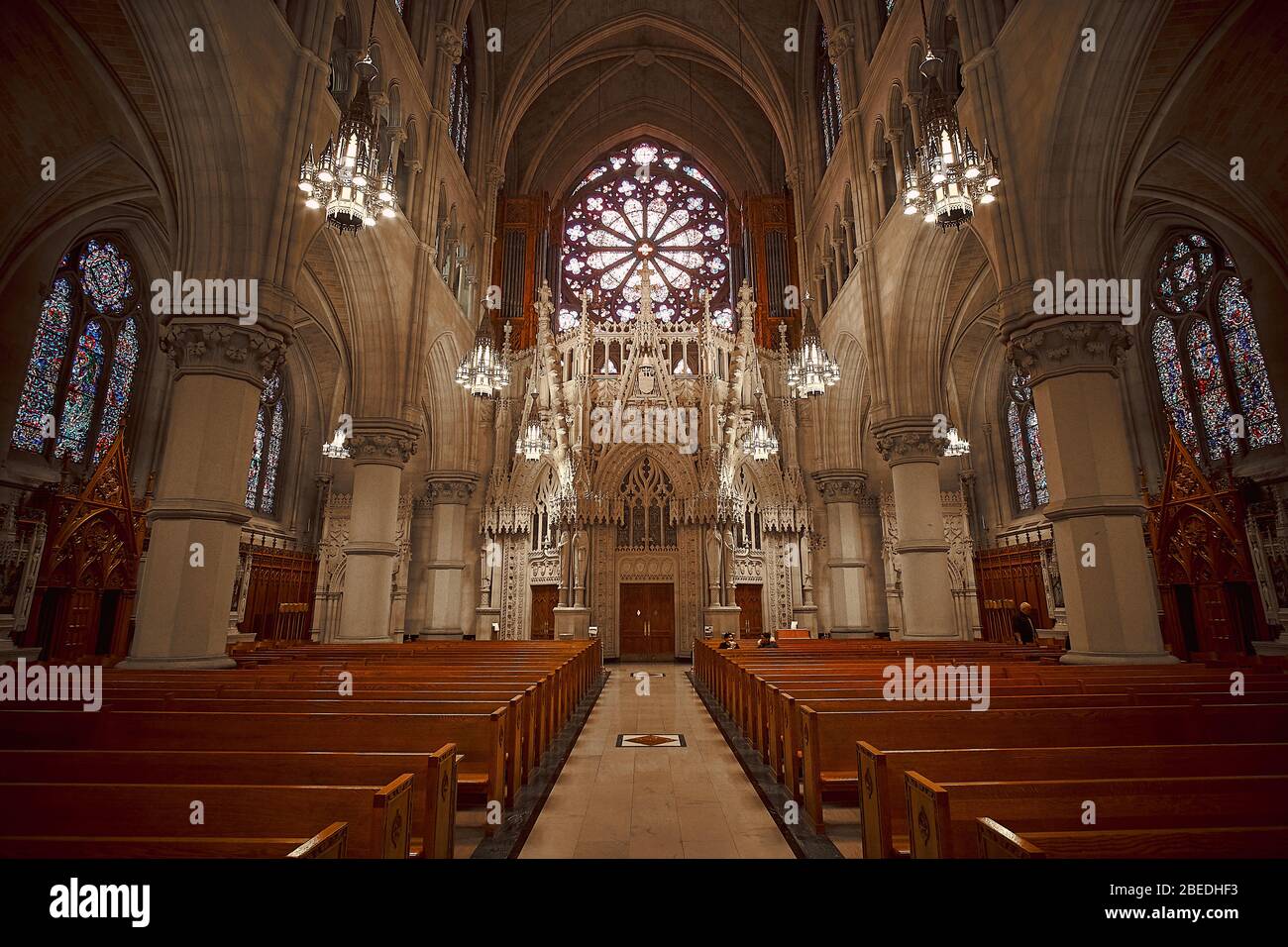 Vista interna della Cattedrale Basilica del Sacro cuore a Newark, New Jersey, USA. Foto Stock