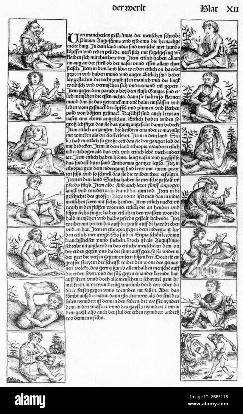 Hartmann Schedel - Cronaca di Norimberga, foglio 12 - altre nazioni Foto Stock