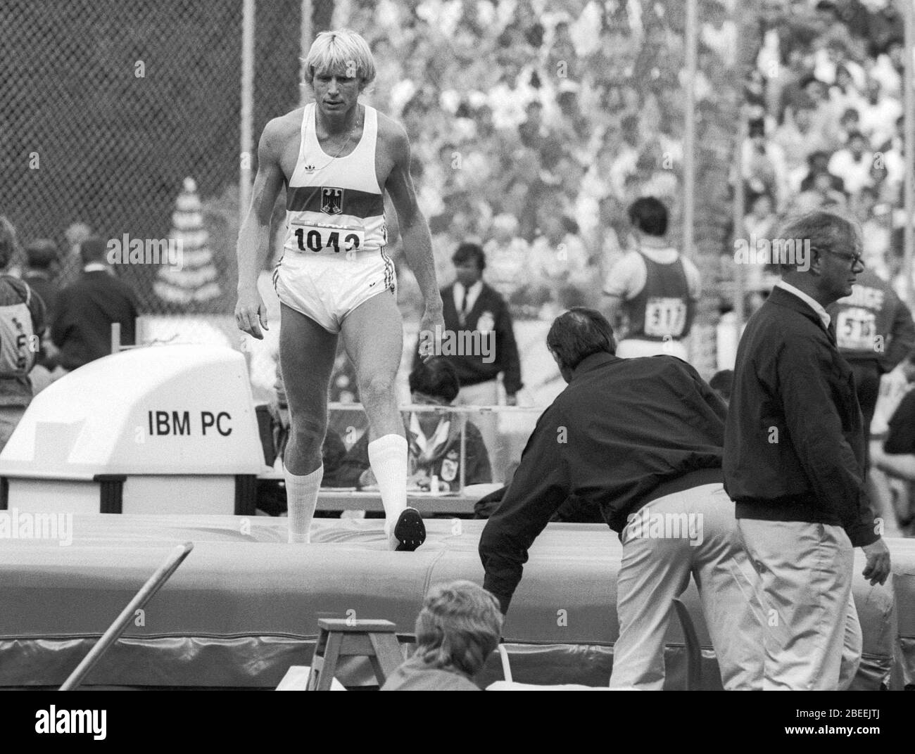 CARLO THRÄNHARDT atleta di pista e campo tedesco occidentale e medaglia di bronzo nel Campionato europeo di Stoccarda 1986 Foto Stock