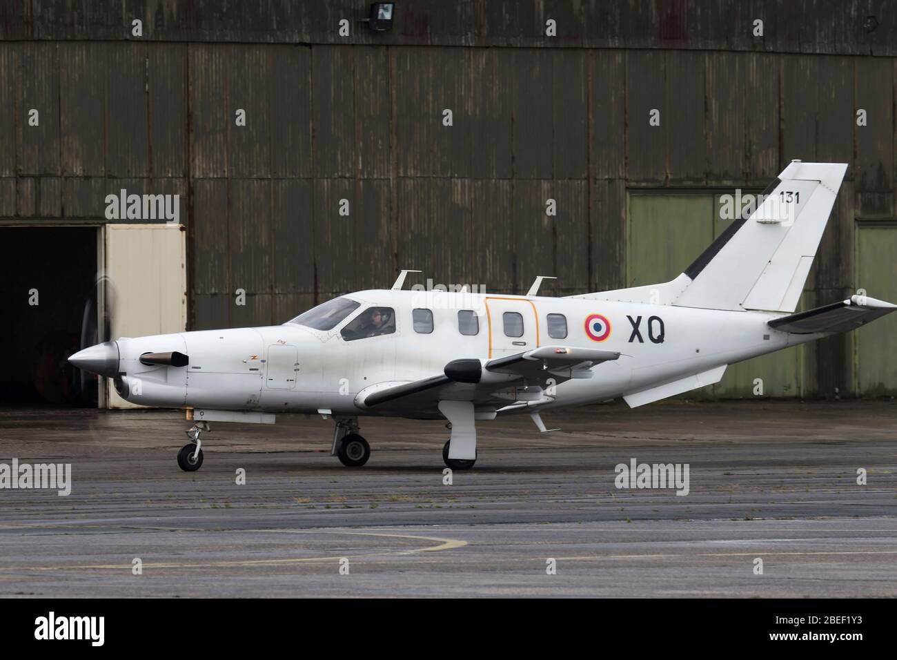 Air Force socata TBM700 alla NATO Tiger incontra 2019 alla base dell'Aeronautica francese Mont de Marsan BA118 Foto Stock