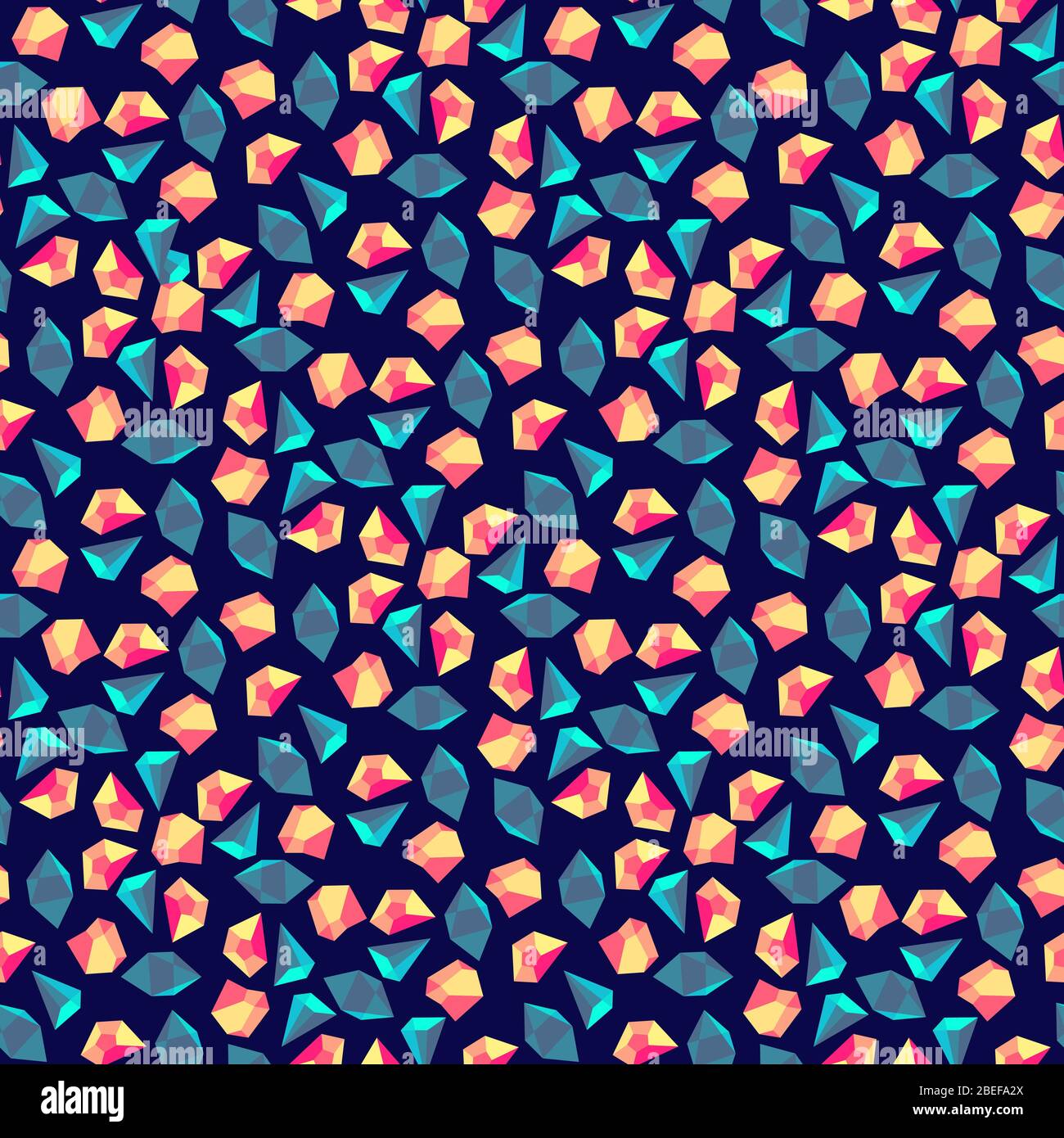 Cristalline colorate dal design senza cuciture. Sfondo con cristallo, illustrazione vettoriale Illustrazione Vettoriale