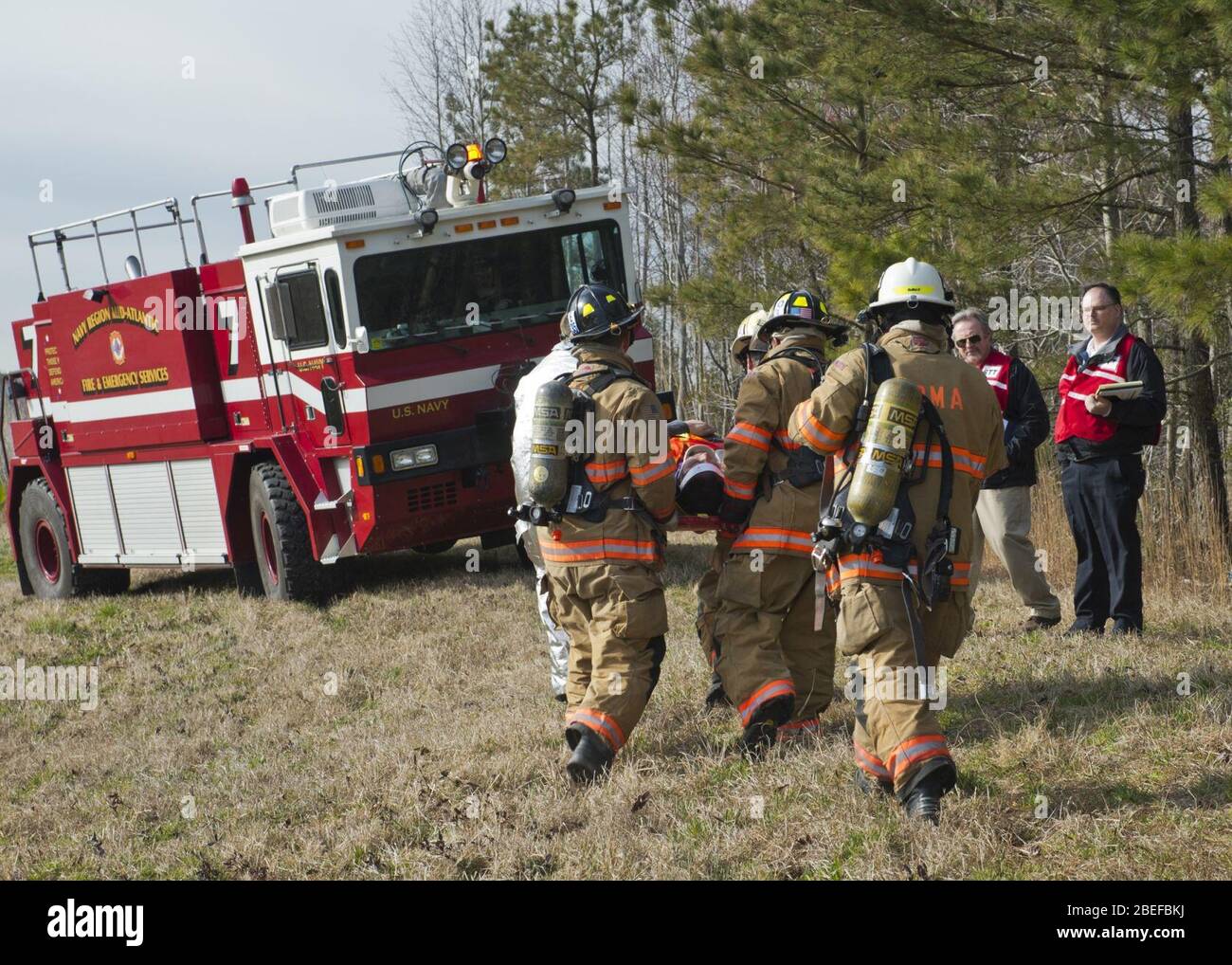 Addestramento sulla risposta ai materiali pericolosi esercizio 130320 Foto Stock