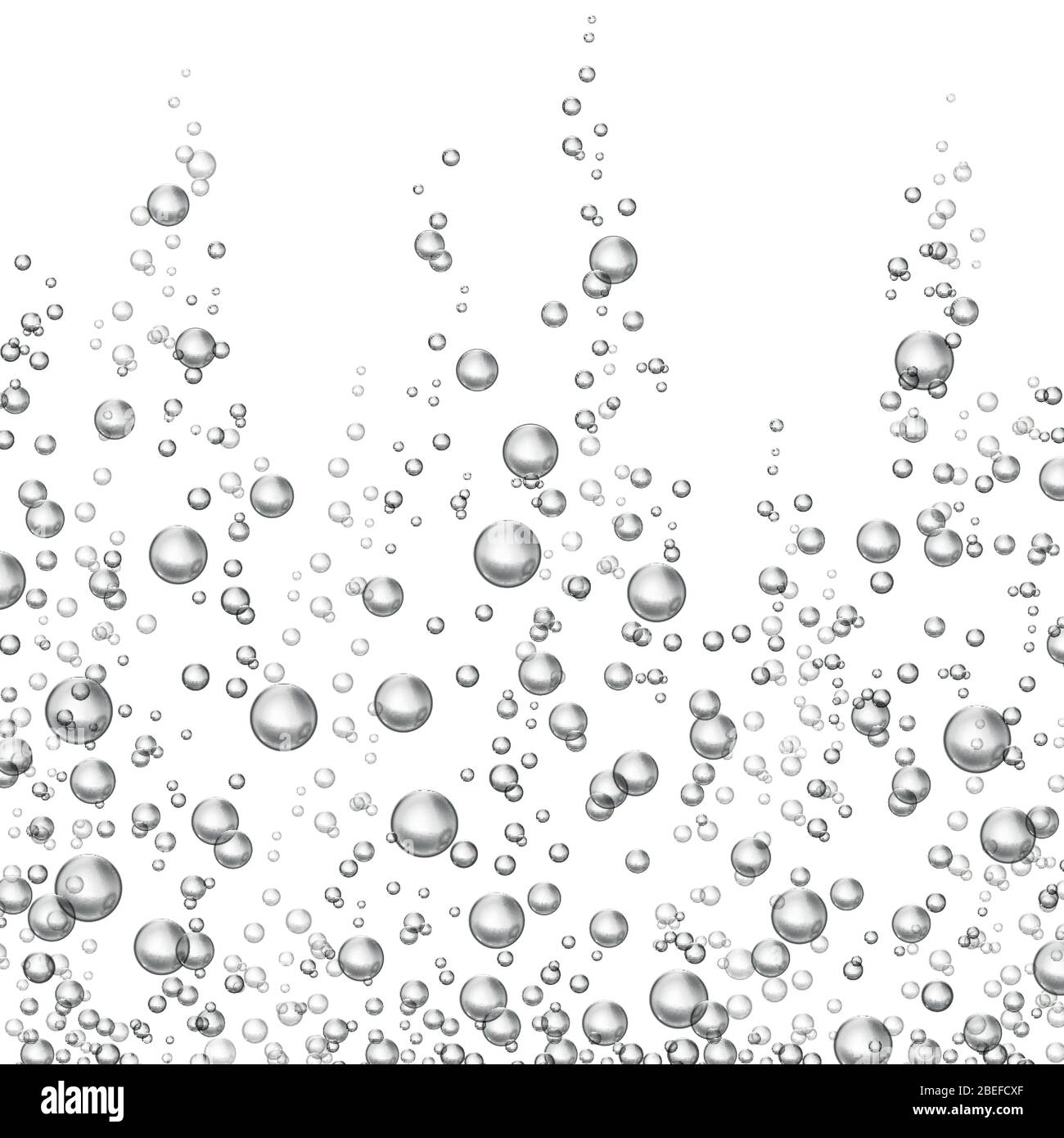 Immagine vettoriale isolata con bolle di ossigeno che si sfavano. Bolla d'aria trasparente Illustrazione Vettoriale