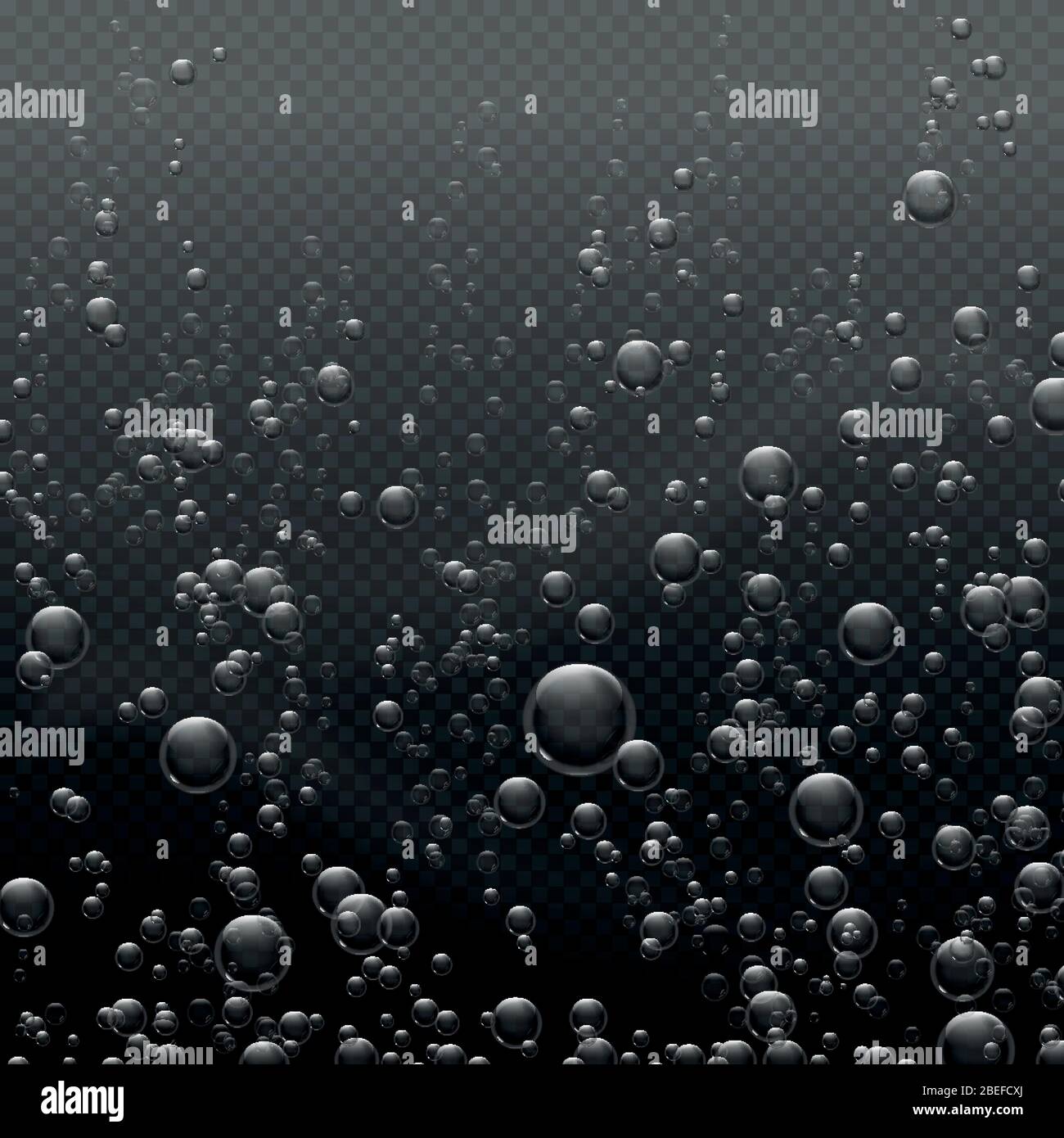 Bolle d'aria 3d subacquee, soda gassata isolata su template vettoriale trasparente di sfondo. Bolla d'aria pulita dallo shampoo illustrazione Illustrazione Vettoriale