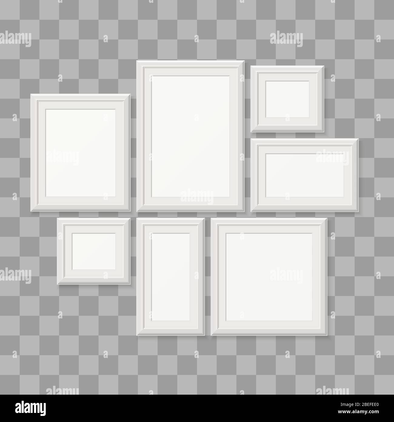 Cornici bianche vuote, bordi delle foto 3d isolati su sfondo trasparente.  Illustrazione vettoriale Immagine e Vettoriale - Alamy