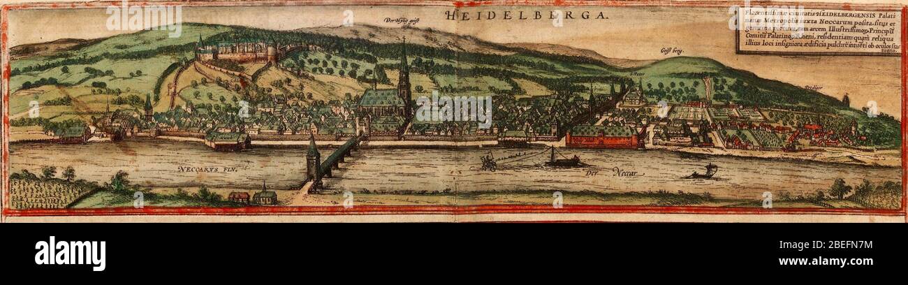 Heidelberg braun hogenberg. Foto Stock