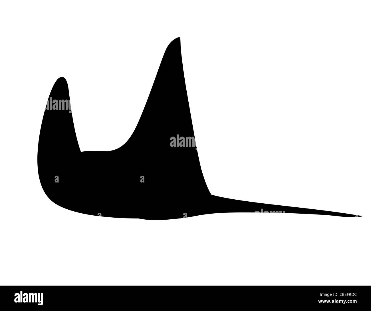 Silhouette nera manta ray subacquea gigante animale con ali semplice carattere disegno piatto vettore illustrazione isolato su sfondo bianco Illustrazione Vettoriale