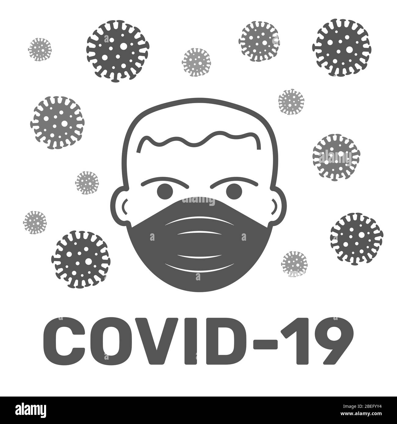 Uomo faccia con maschera icona vettore in stile piatto trendy isolato su sfondo bianco. EPS 10 Illustrazione Vettoriale