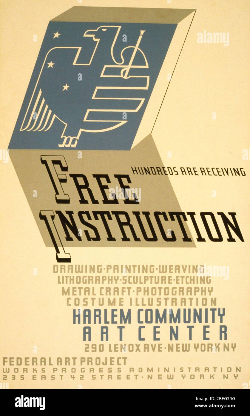 Poster che promuove l'istruzione artistica creata da WPA, 1938-1943. Biblioteca del Congresso. (Richard B. Levine) Foto Stock