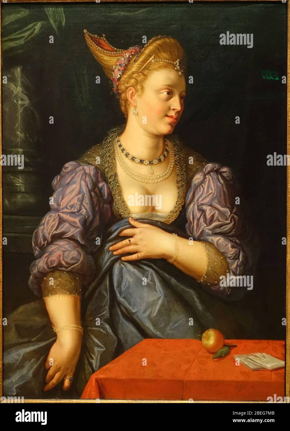 Helen di Troia, di Hendrick Goltzius, 1615, olio su tela Foto Stock