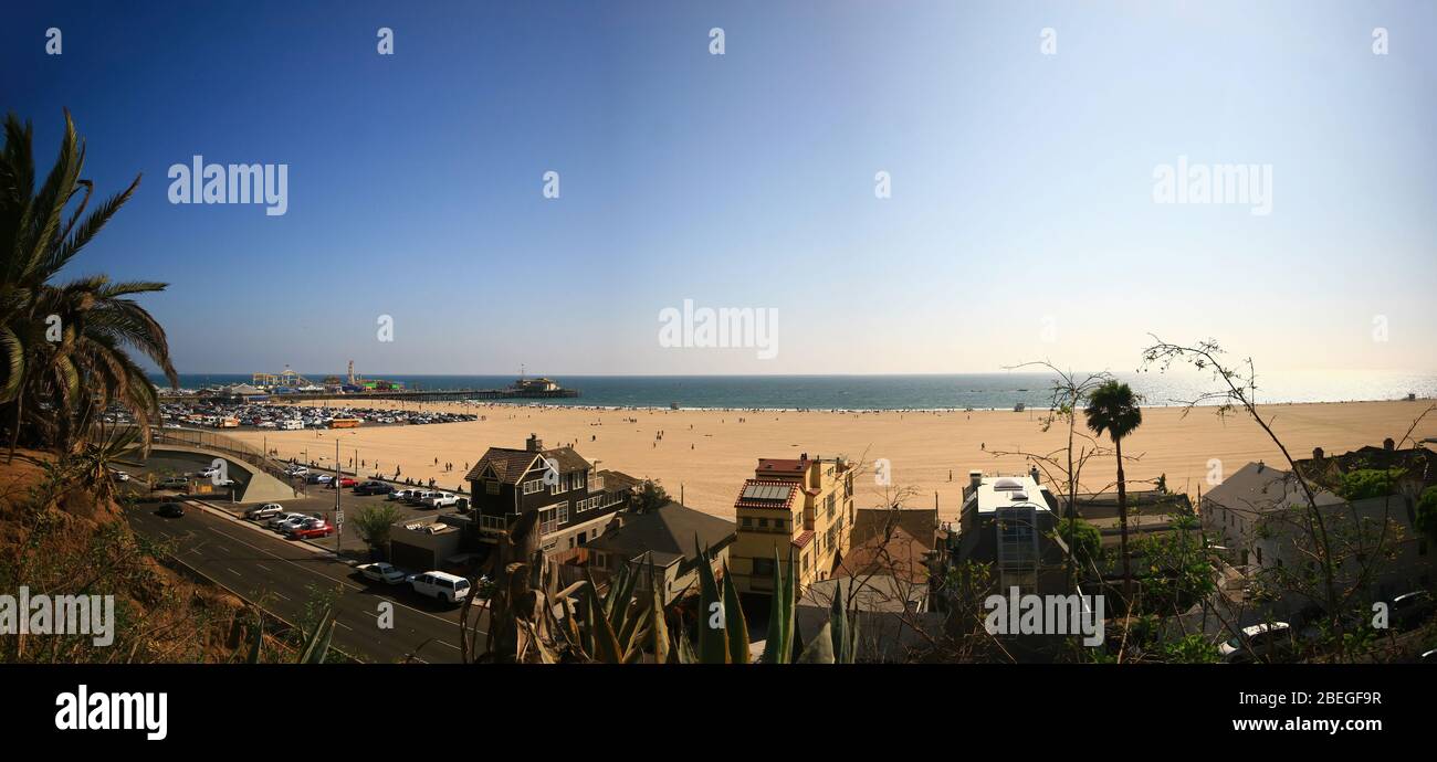 Los Angeles, 21 AGOSTO 2009 - Vista ad alta angolazione del Molo di Santa Monica Foto Stock