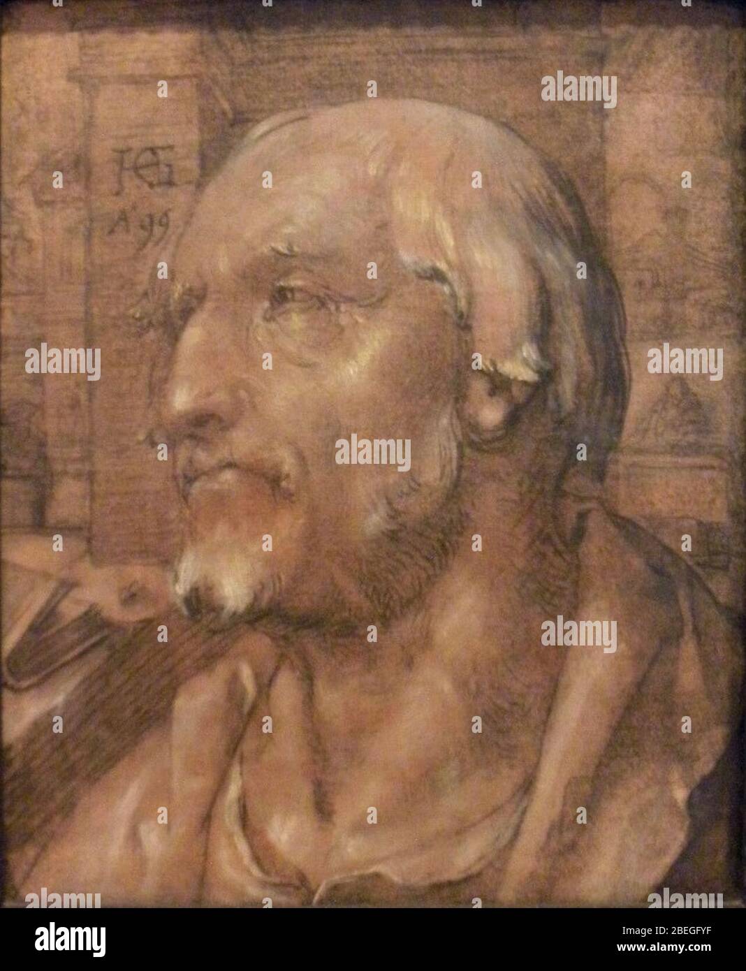 Hendrik Goltzius (1558-1617), Studiekop van geleerde, 1599 Foto Stock