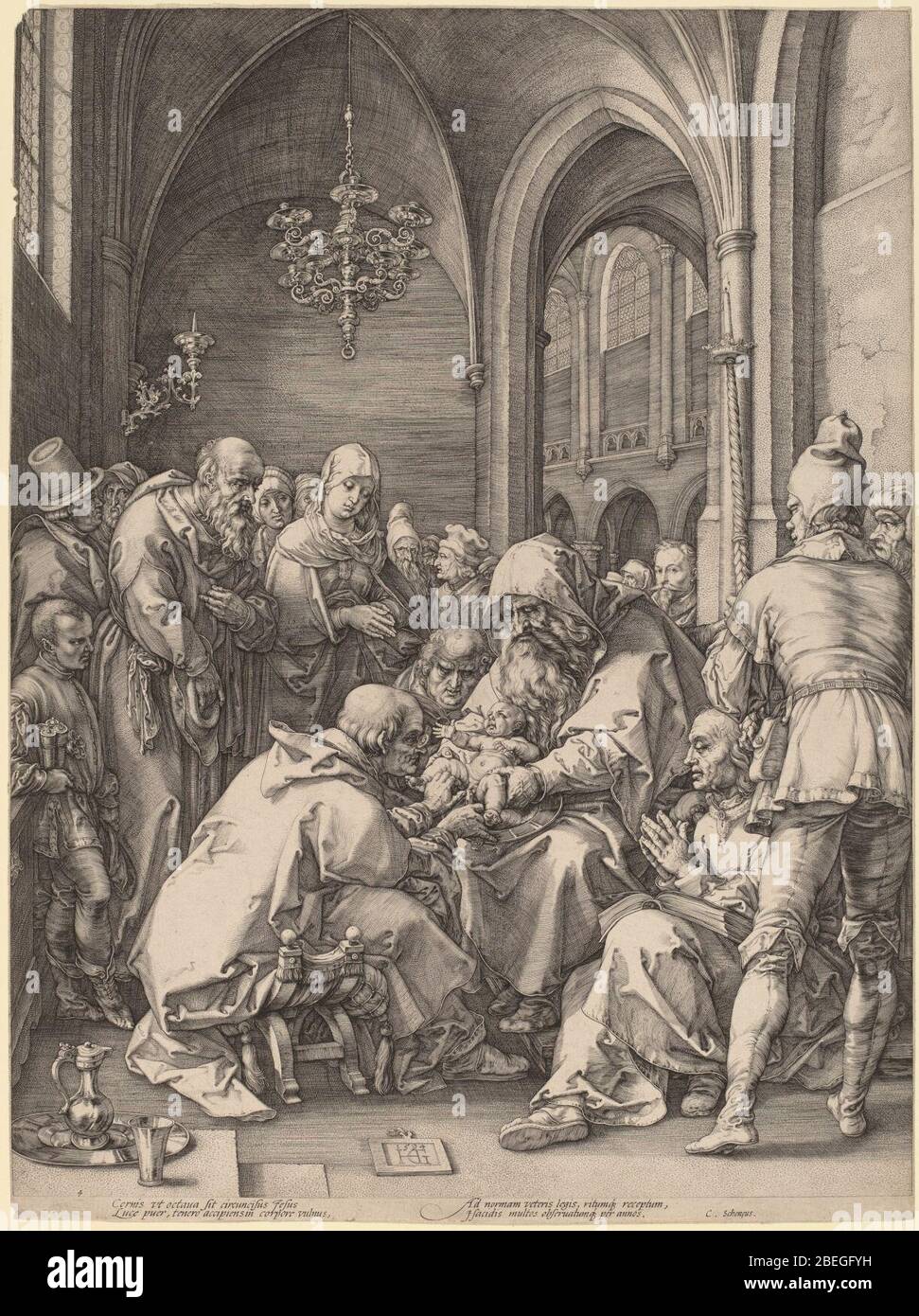 Hendrik Goltzius nello stile di Albrecht Dürer - la circoncisione. Foto Stock