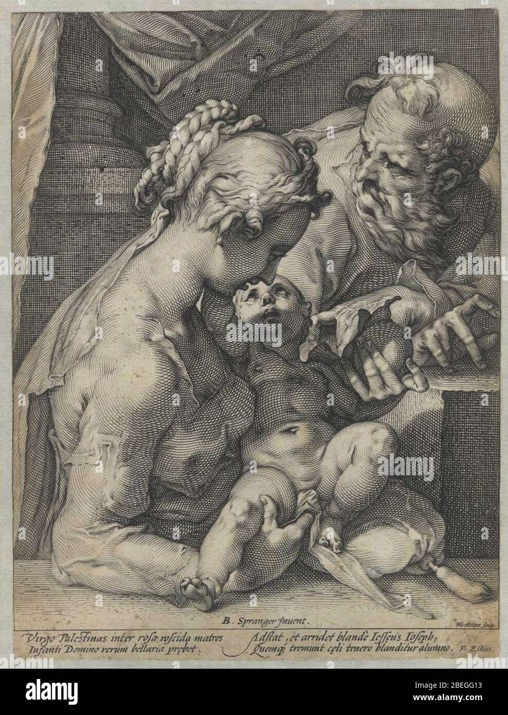 Hendrik Goltzius (após Bartolomeo Spranger) - A Sagrada Família, 1580. Foto Stock