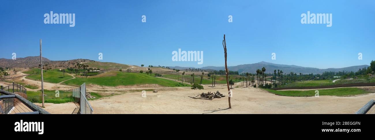 Vista ad alta angolazione del San Diego Zoo Safari Park in California Foto Stock