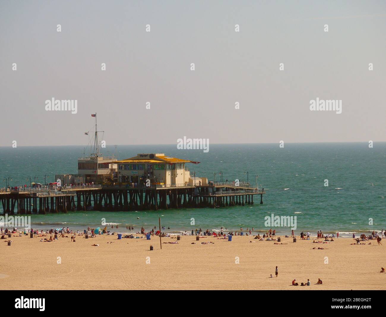Los Angeles, 21 AGOSTO 2009 - Vista ad alta angolazione del Molo di Santa Monica Foto Stock