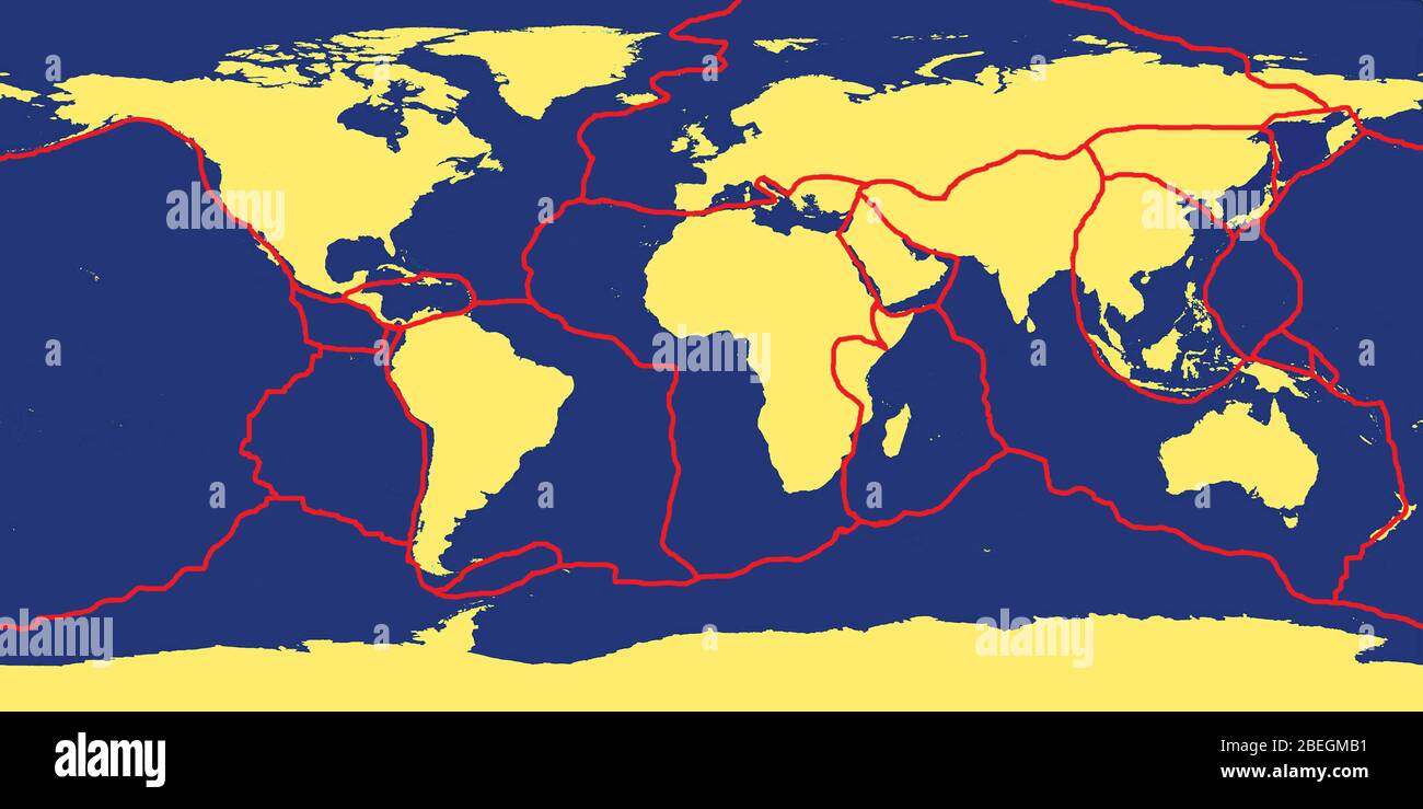 Piastre Tectoniche della Terra Foto Stock