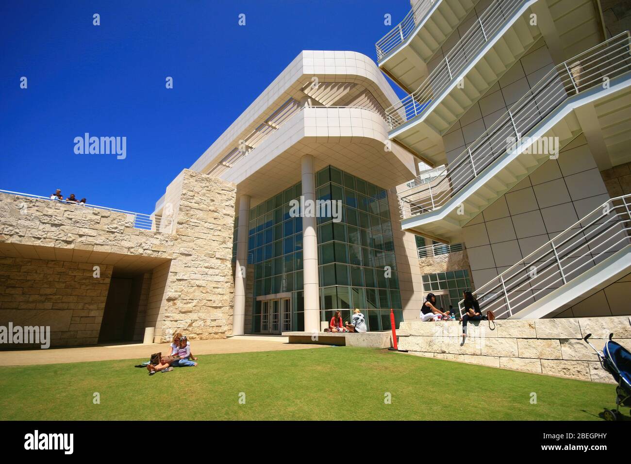 Los Angeles, 21 AGOSTO 2009 - Vista esterna del Getty Center Foto Stock