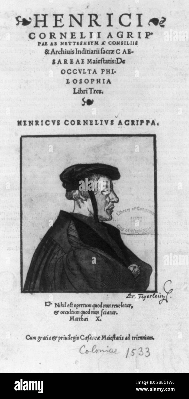 Henricus Cornelius Agrippa Foto Stock