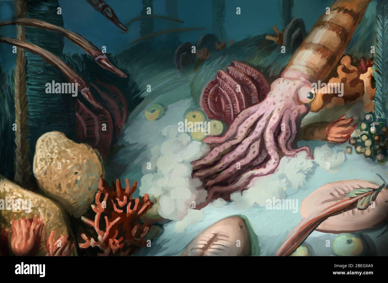 Scena del periodo dell'Ordovician Foto Stock