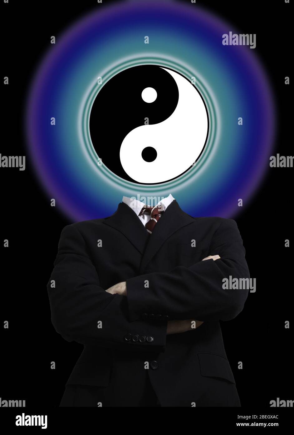 Yin Yang in un uomo Foto Stock