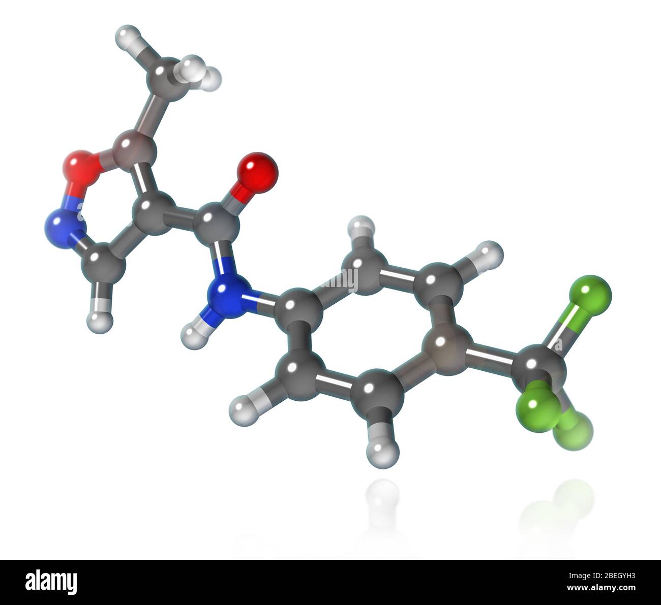 Modello molecolare di leflunomide Foto Stock