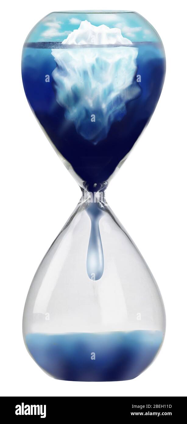 Iceberg in una clessidra Foto Stock