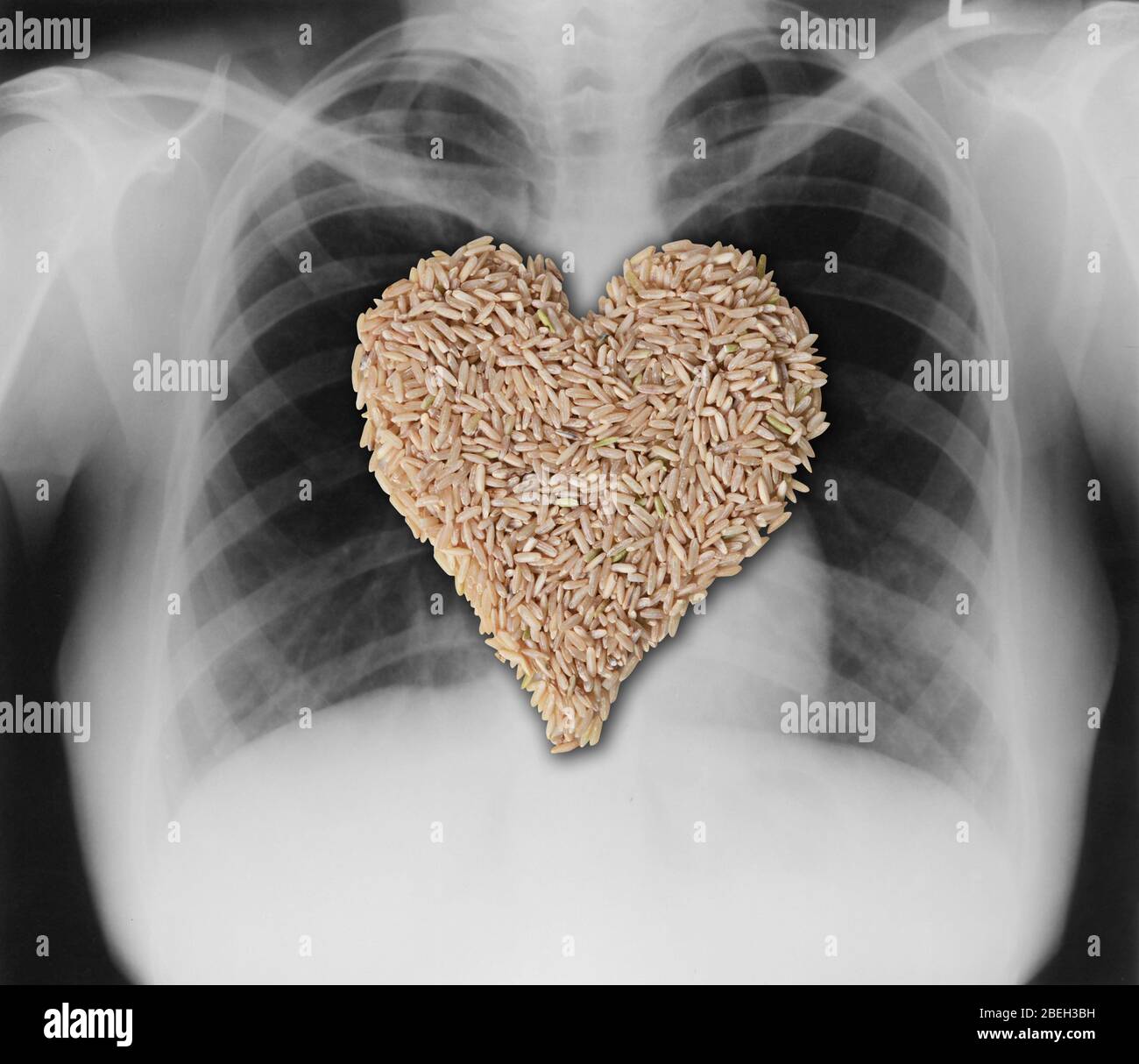 Riso marrone, cuore sano Foto Stock