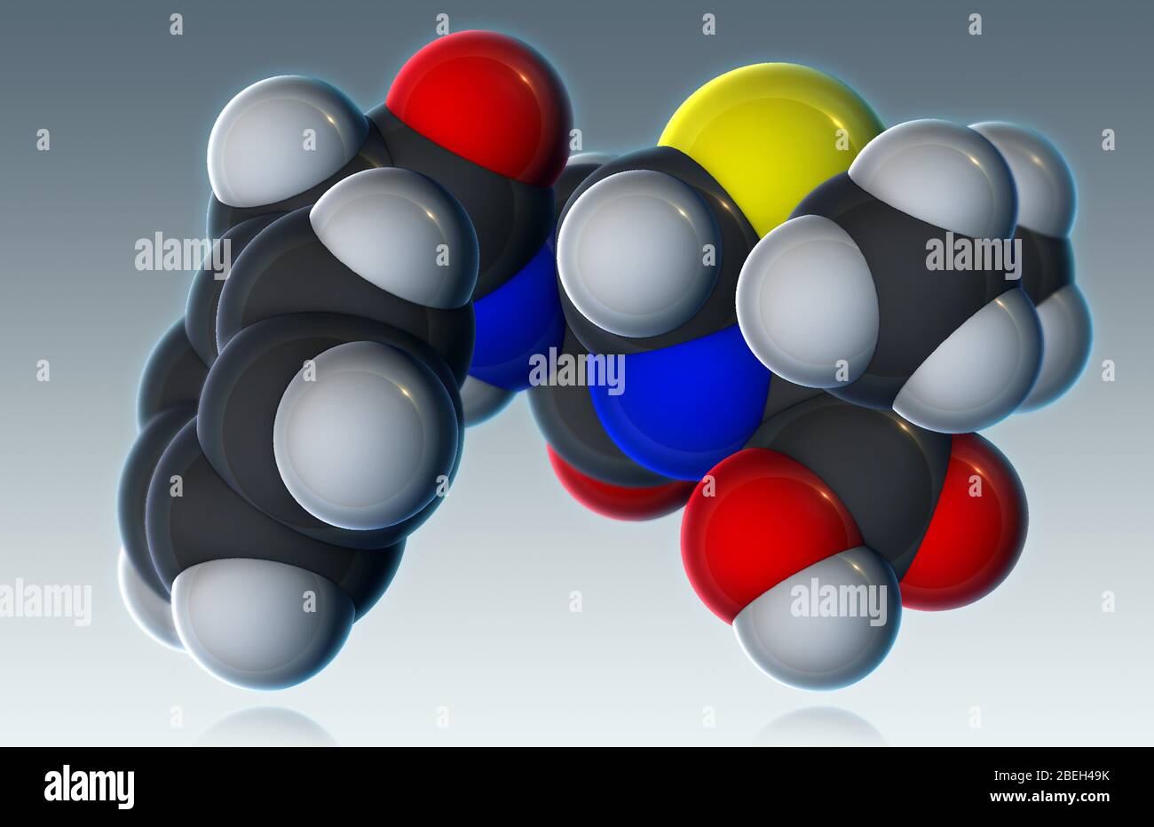 Modello molecolare della penicillina V. Foto Stock