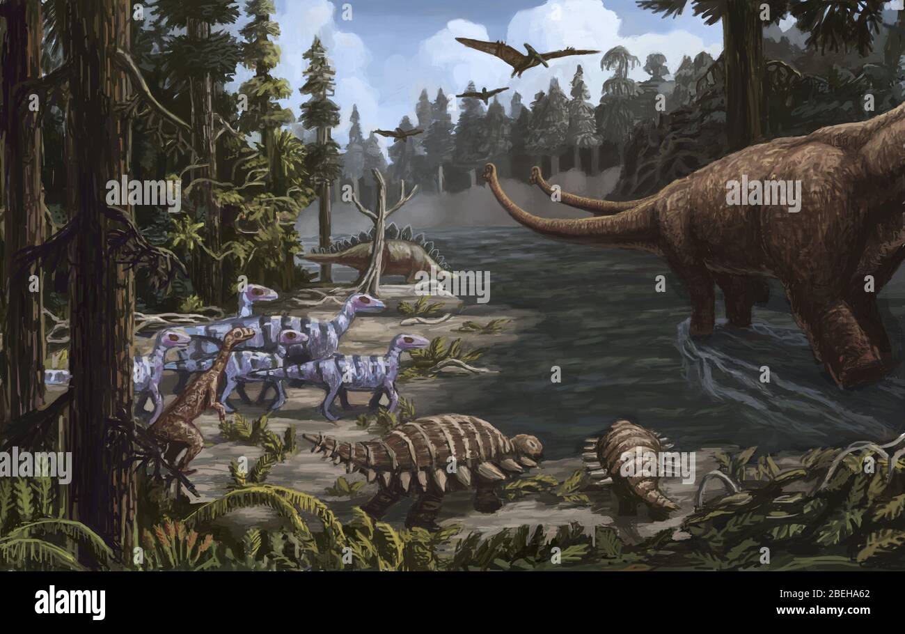 Periodo giurassico, illustrazione Foto Stock