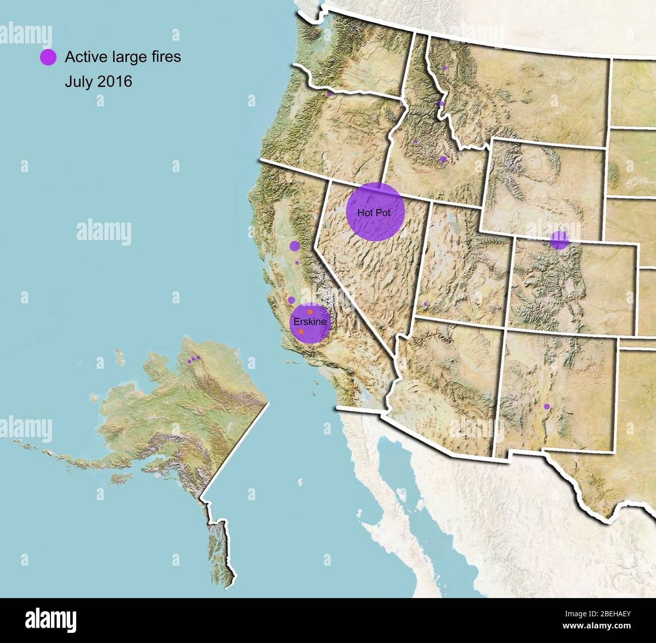 Incendi in Western USA, luglio 2016 Foto Stock