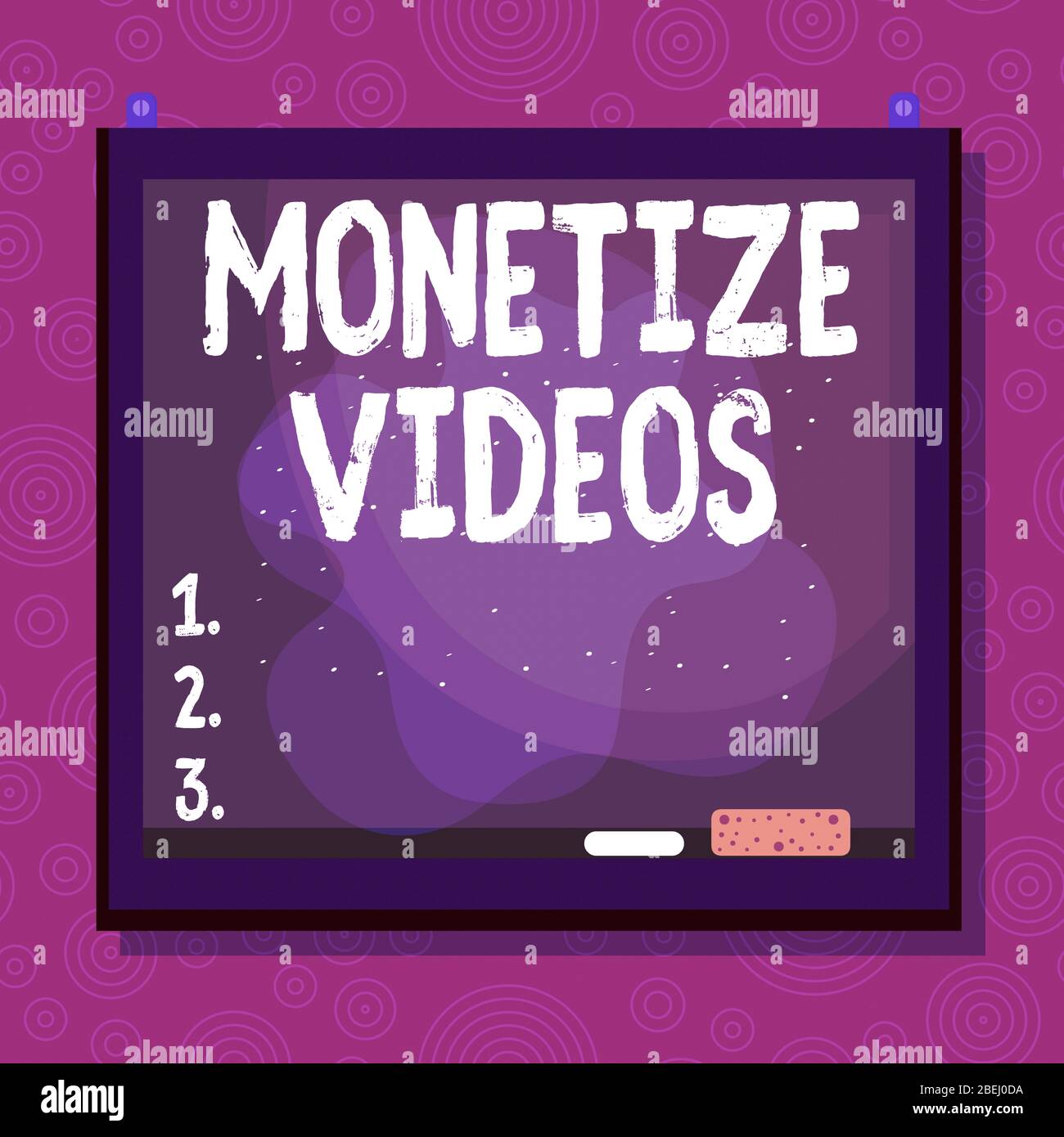 Scrittura A Mano Monetizza I Video. Processo fotografico concettuale per guadagnare denaro dai tuoi video YouTube caricati Foto Stock