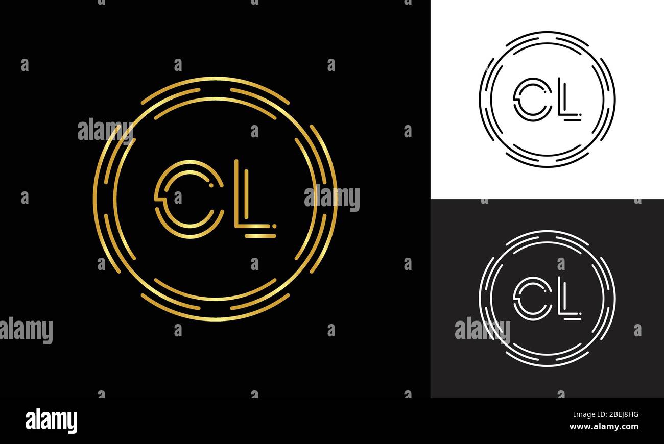 Modello vettoriale per tipografia aziendale con logo lettera CL iniziale. Lettera astratta digitale CL Logo Design Illustrazione Vettoriale