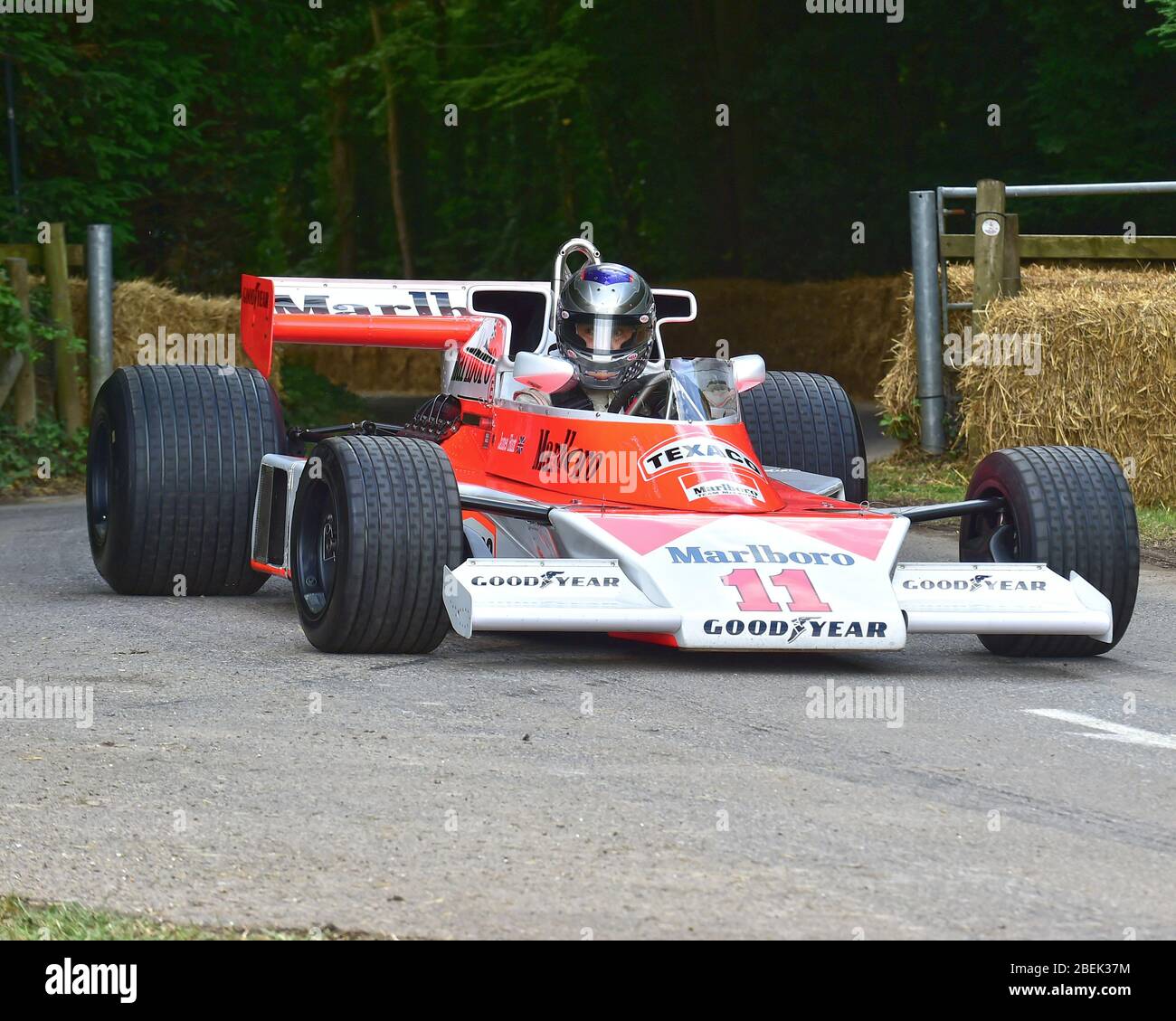 McLaren Cosworth M23, Goodwood Festival of Speed, 2017, Peaks of Performance, Motorsports Game Changers, automobili, automobili, intrattenimento, Festival o Foto Stock