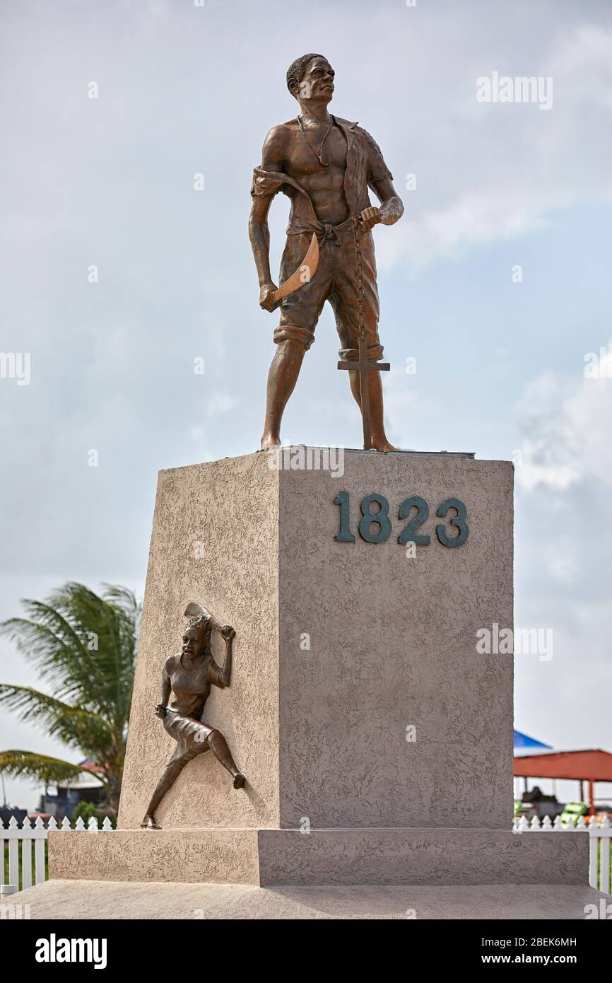 1823 Monumento a Georgetown Guyana, Sud America Foto Stock