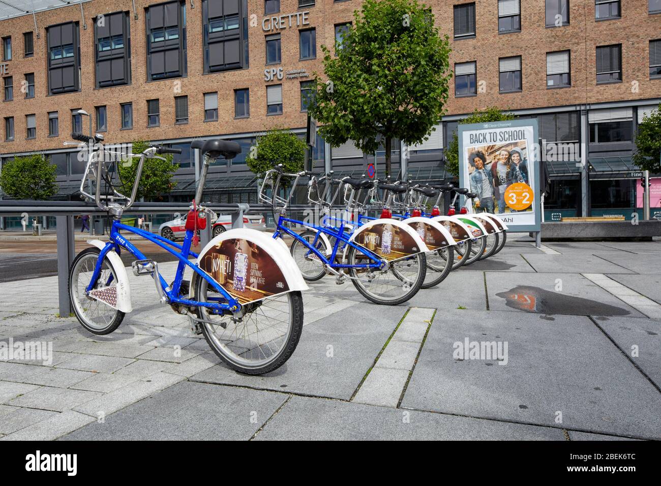 Programma di condivisione bici noleggio bici Bysykkel City Bikes a Oslo, Norvegia, Europa Foto Stock