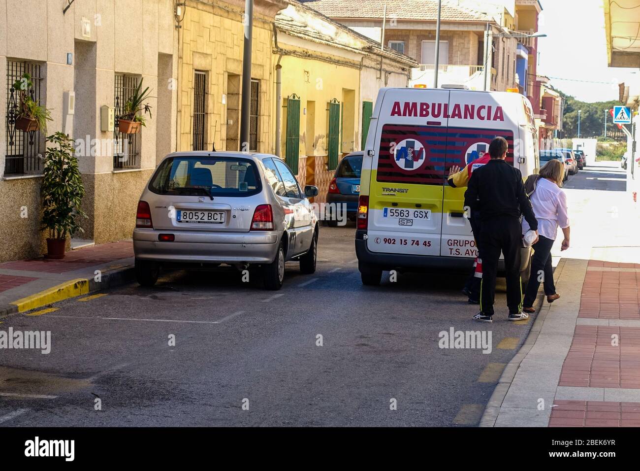 Ambulanza all'ospedale Foto Stock