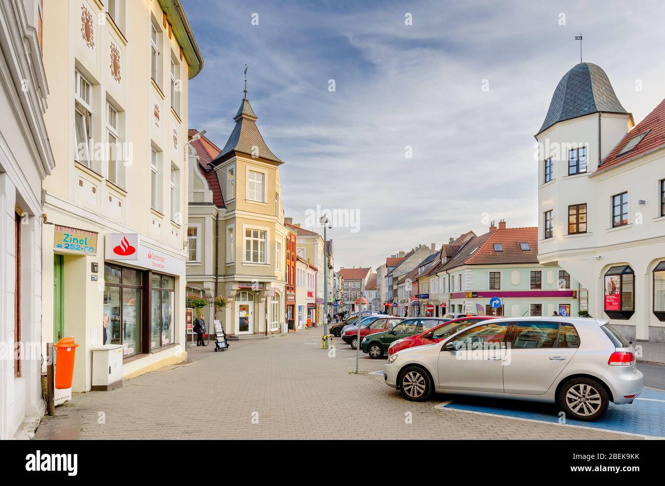 Swiebodzin, provincia di Lubusz, via Polonia.Glogowska, centro della città. Foto Stock