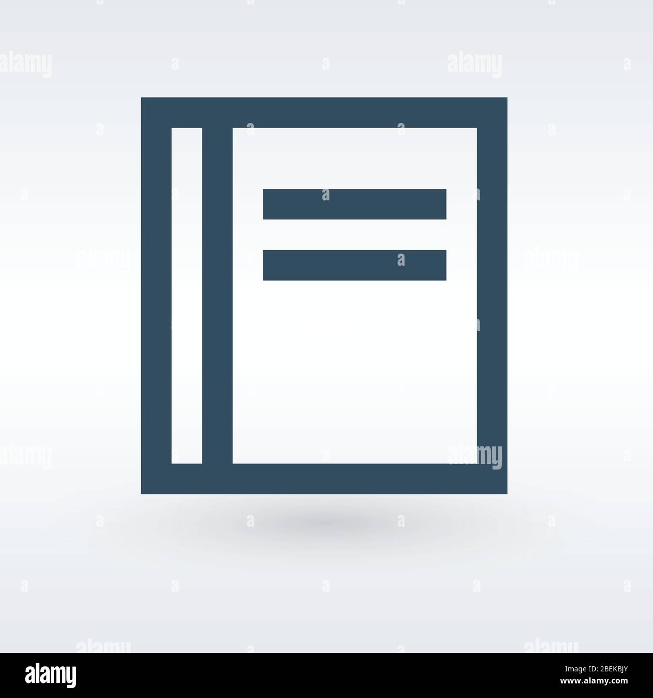 Vettore icona libro, illustrazione vettore solido isolata su sfondo bianco. Illustrazione Vettoriale