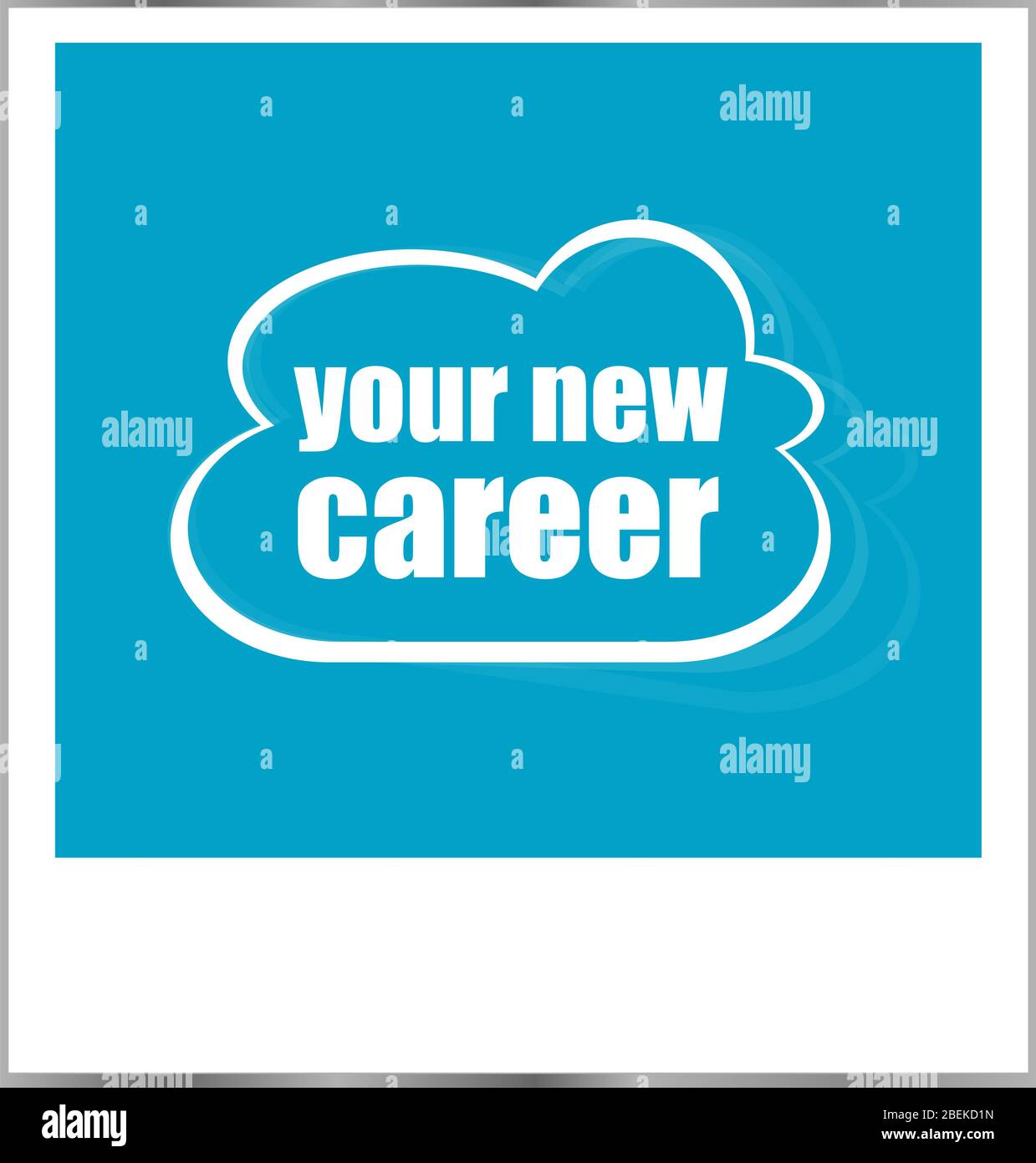 il tuo nuovo concetto di business parole carriera, cornice foto isolato su bianco Foto Stock