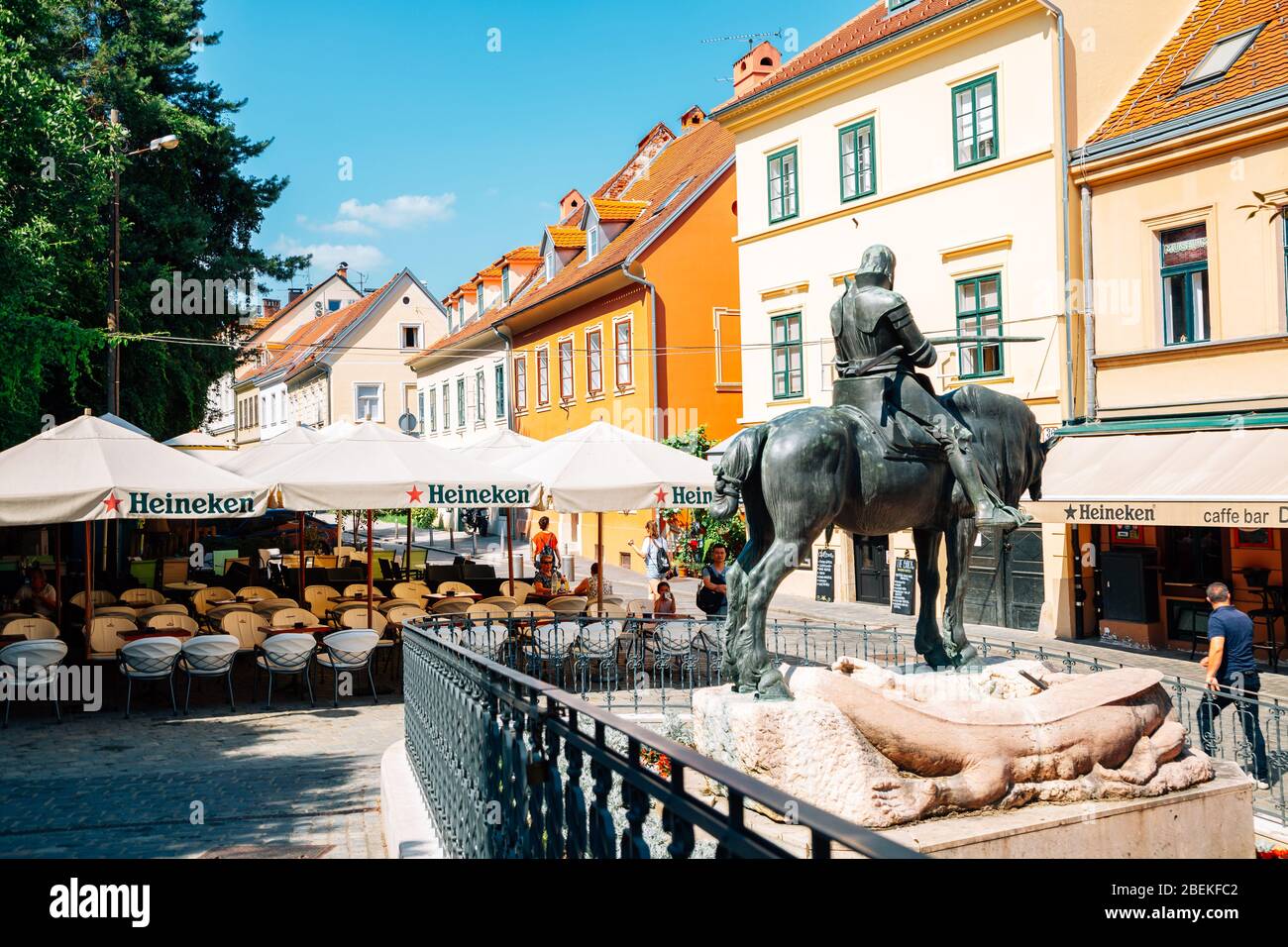 Zagabria, Croazia - 3 luglio 2019 : Old Town Ivana Tkalcica Street Foto Stock