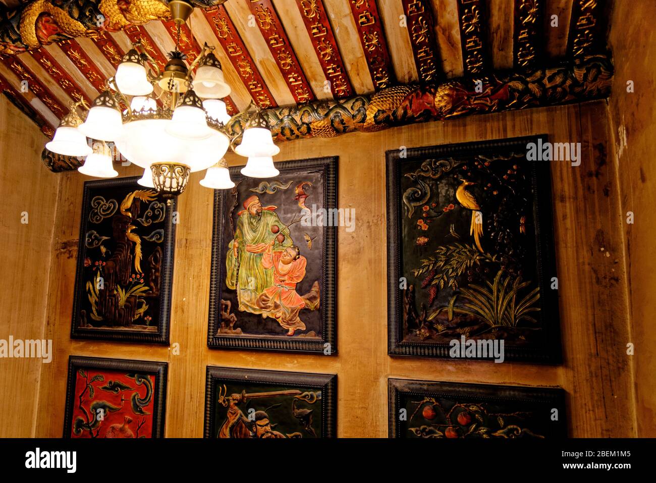 Santuario cinese a Wat Phanan Choeng, Thailandia, Patrimonio dell'Umanità dell'UNESCO, Asia sudorientale, Asia - 21 gennaio 2020 Foto Stock