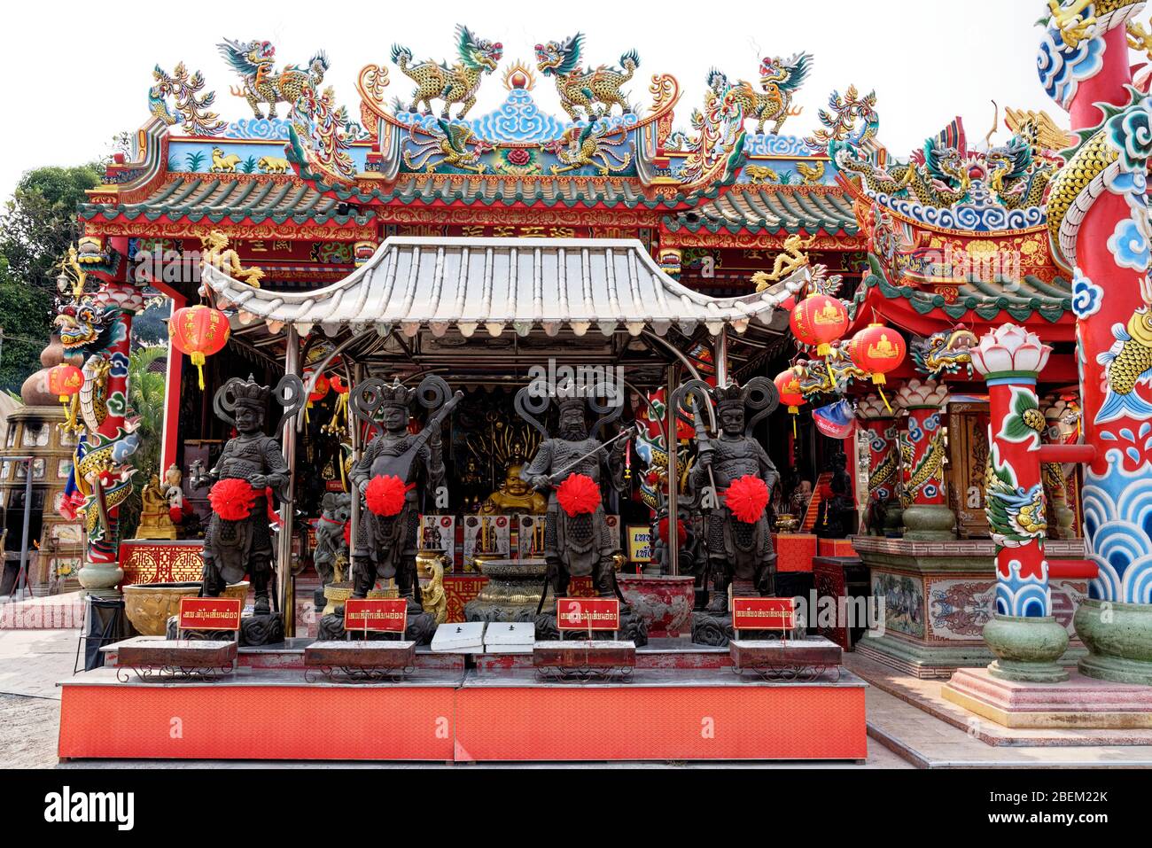 Santuario cinese a Wat Phanan Choeng, Thailandia, Patrimonio dell'Umanità dell'UNESCO, Asia sudorientale, Asia - 21 gennaio 2020 Foto Stock