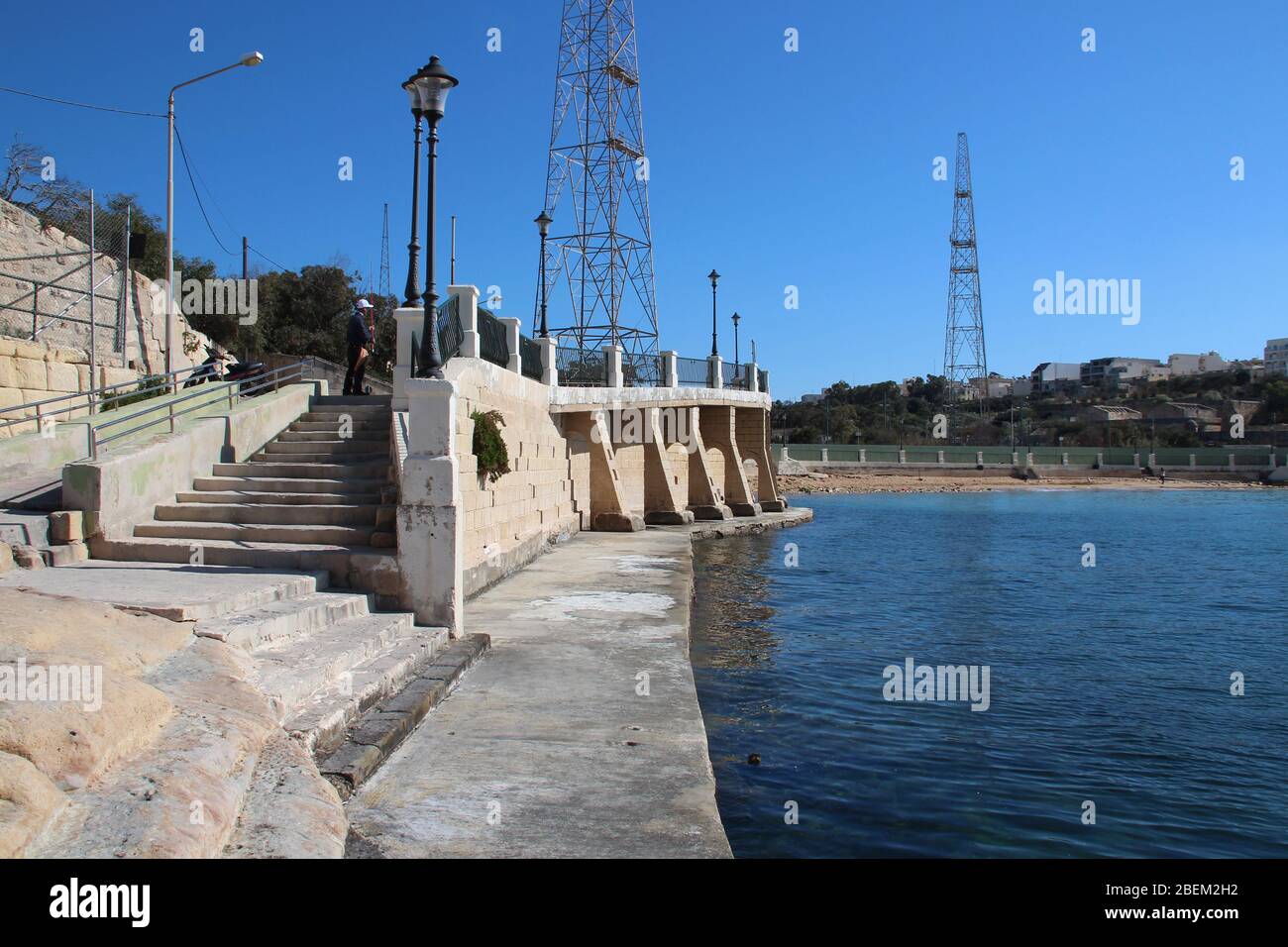 la baia di rinella a kalkara a malta Foto Stock